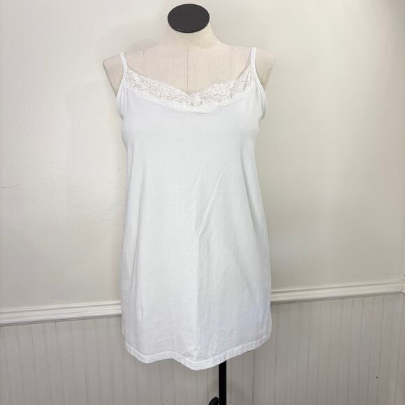 Catherines 4X Tank Top Camisole White V-Neck Suprema Collection Lace Y2K Style - Picture 1 of 8